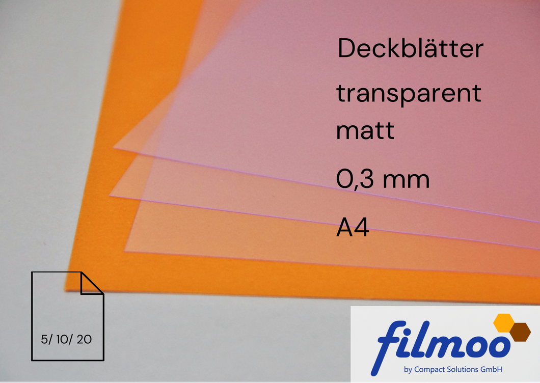 Deckblätter | A4 | 0,3 mm | transparent | matt