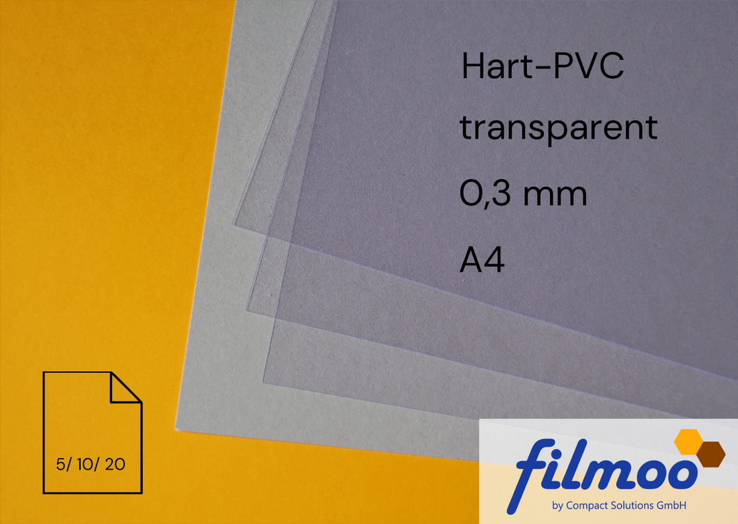 Hart-PVC | A3 | 0,3 mm | transparent | Bastelfolie