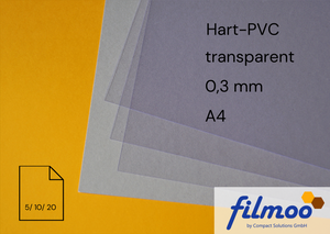 Hart-PVC | A4 | 0,3 mm | transparent | Bastelfolie