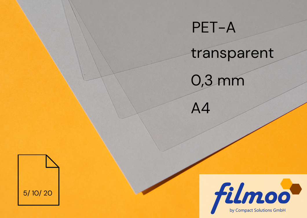 PET-A | A4 | 0,3 mm | transparent | Thermoform